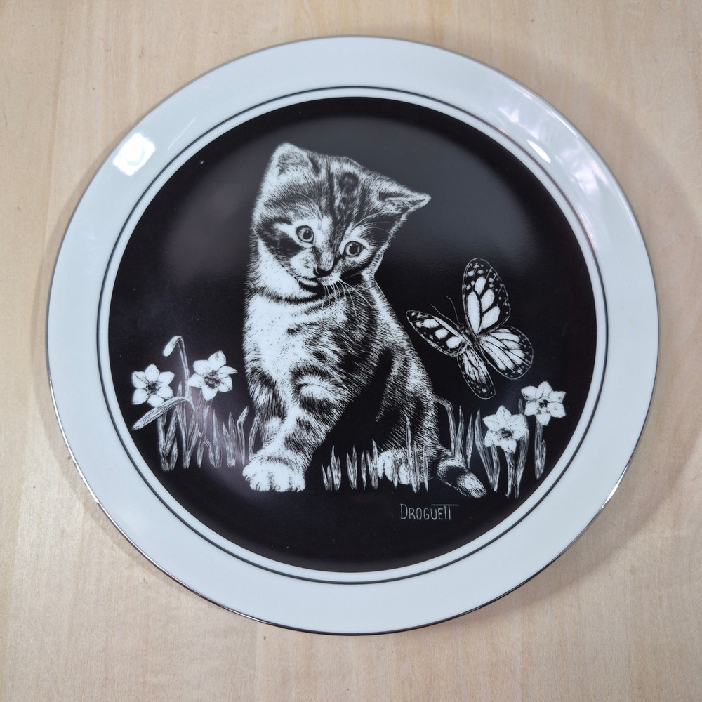 Royal Cornwall 1979 Kitten Plate Are You A Flower? Droguett Limited Edition
